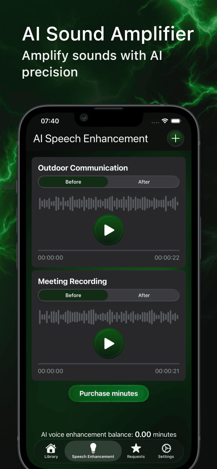 AI sound amplifier feature